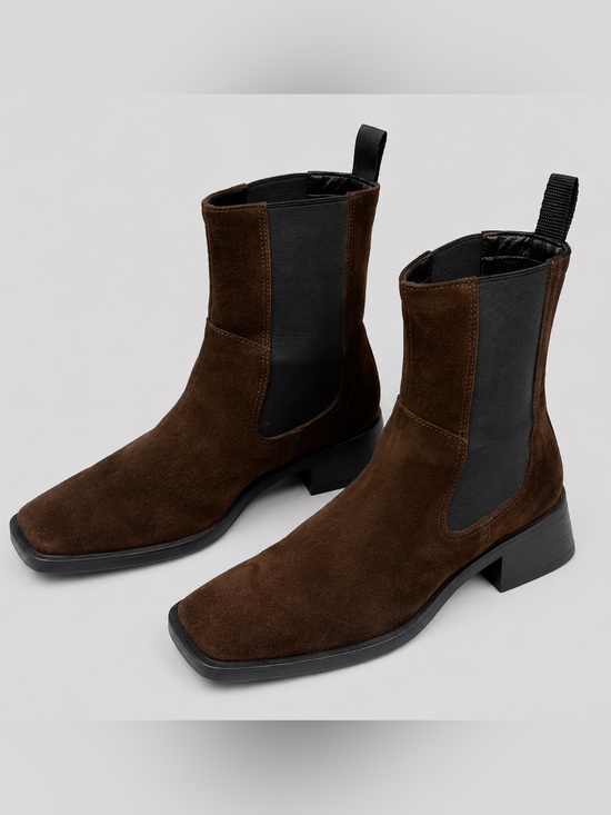 Vagabond Shoes - Vagabond Blanca Brown Suede Chelsea Boots Square Toe US 9 EU 39